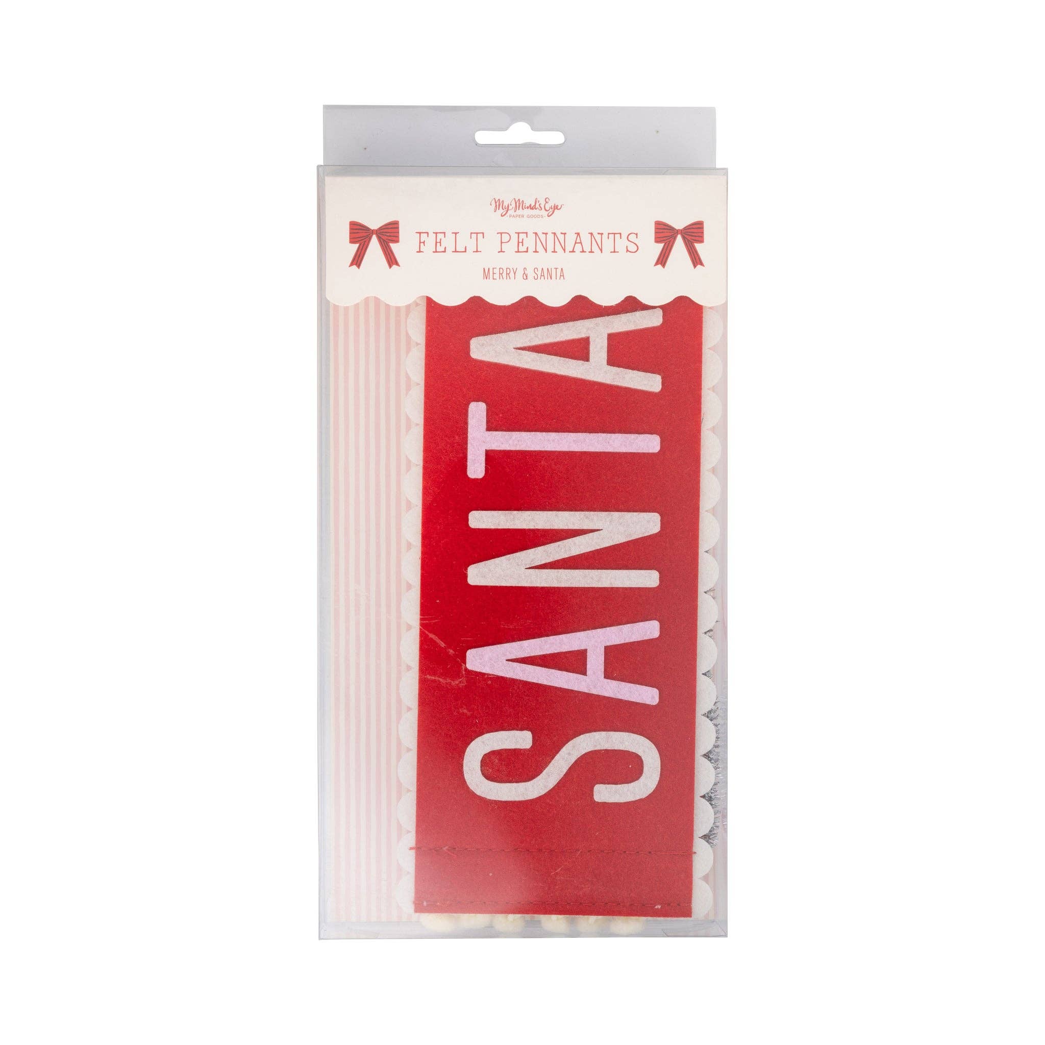 Merry & Santa Medium Felt Pennants (Set of 2) - bubblegum market