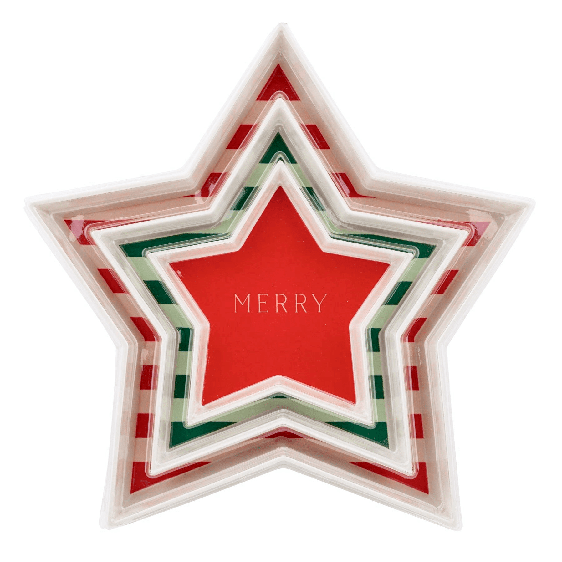 Merry / Stripes Star Bamboo Trays (Set of 3) - bubblegum market