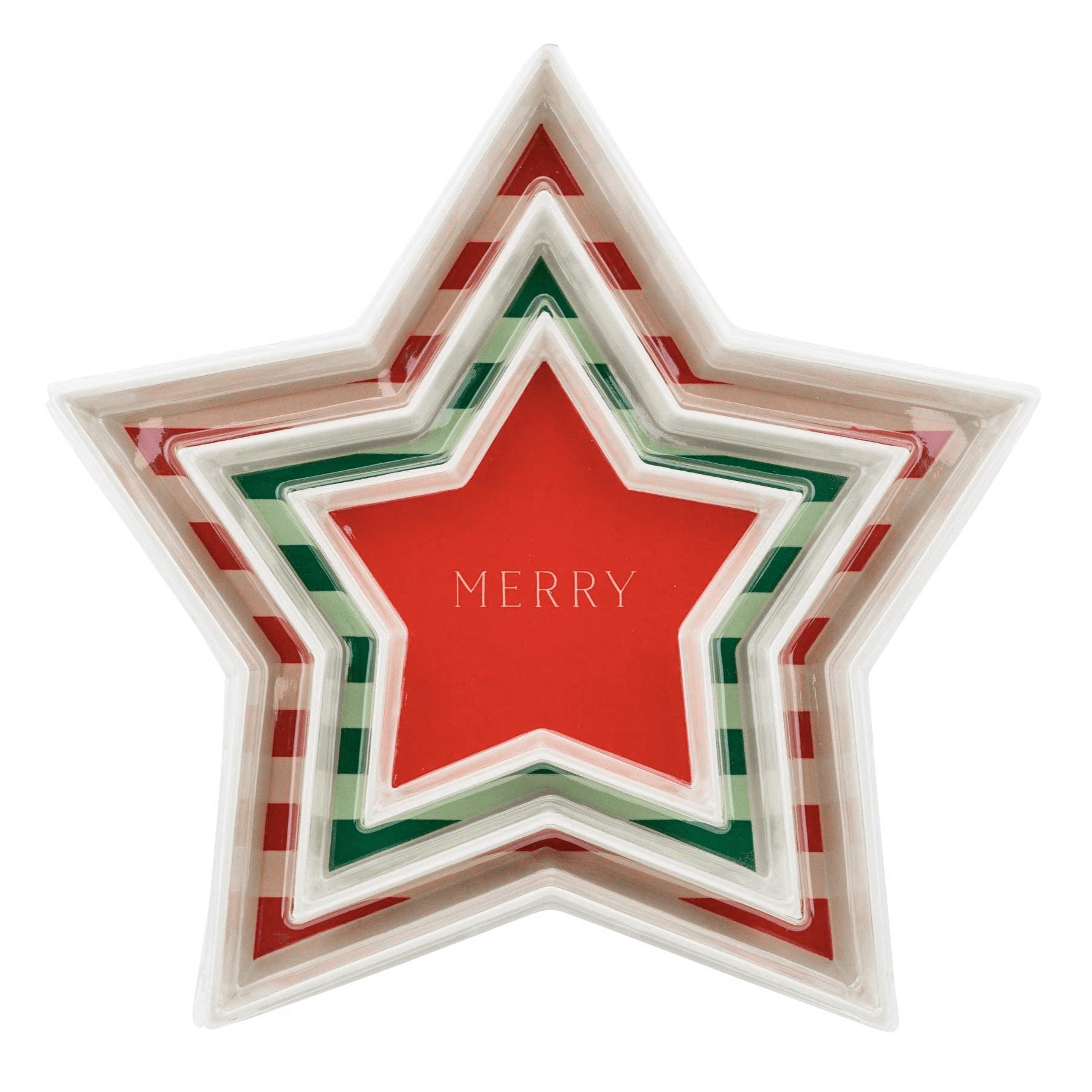 Merry / Stripes Star Bamboo Trays (Set of 3) - bubblegum market