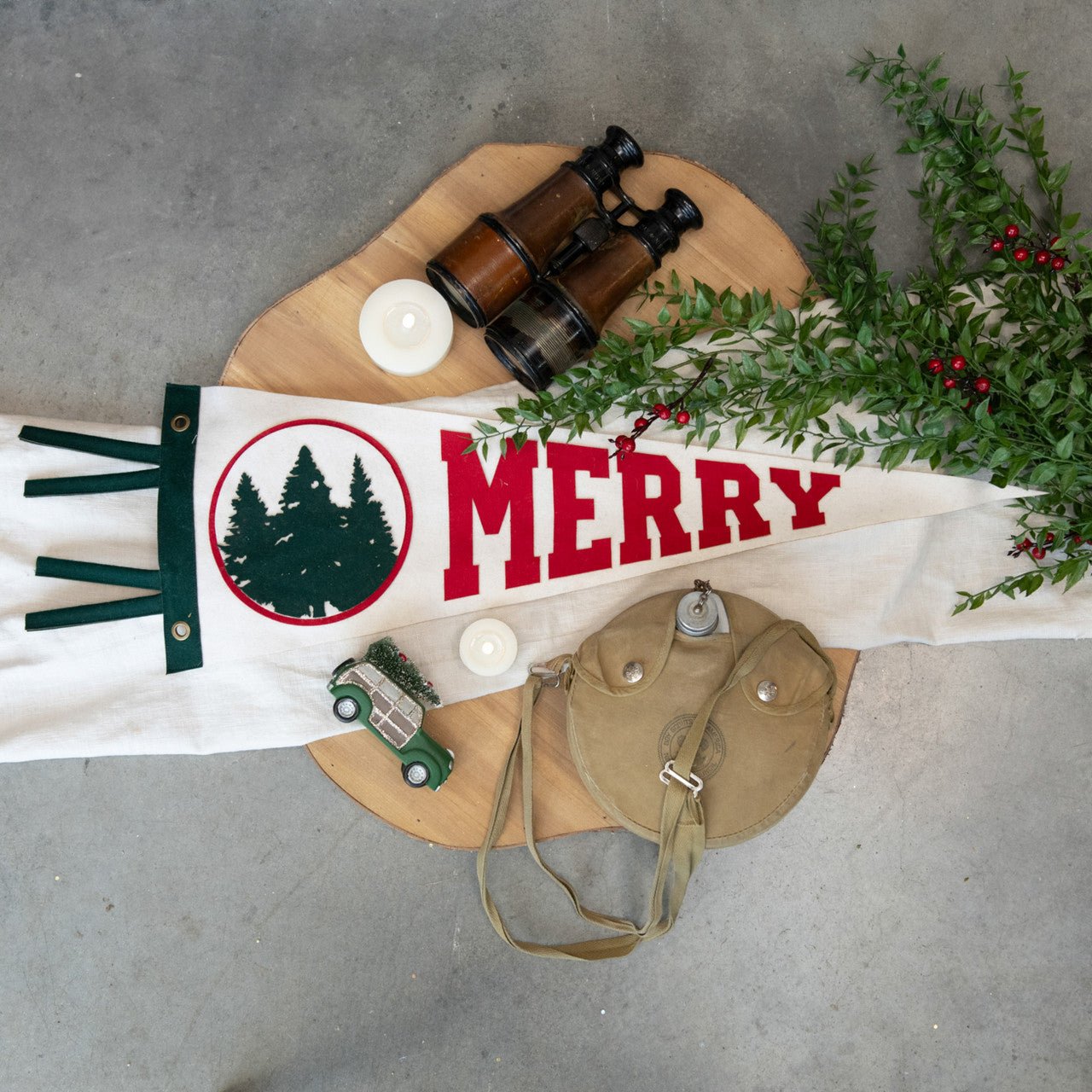 MERRY Wall Pennant 27" - bubblegum market