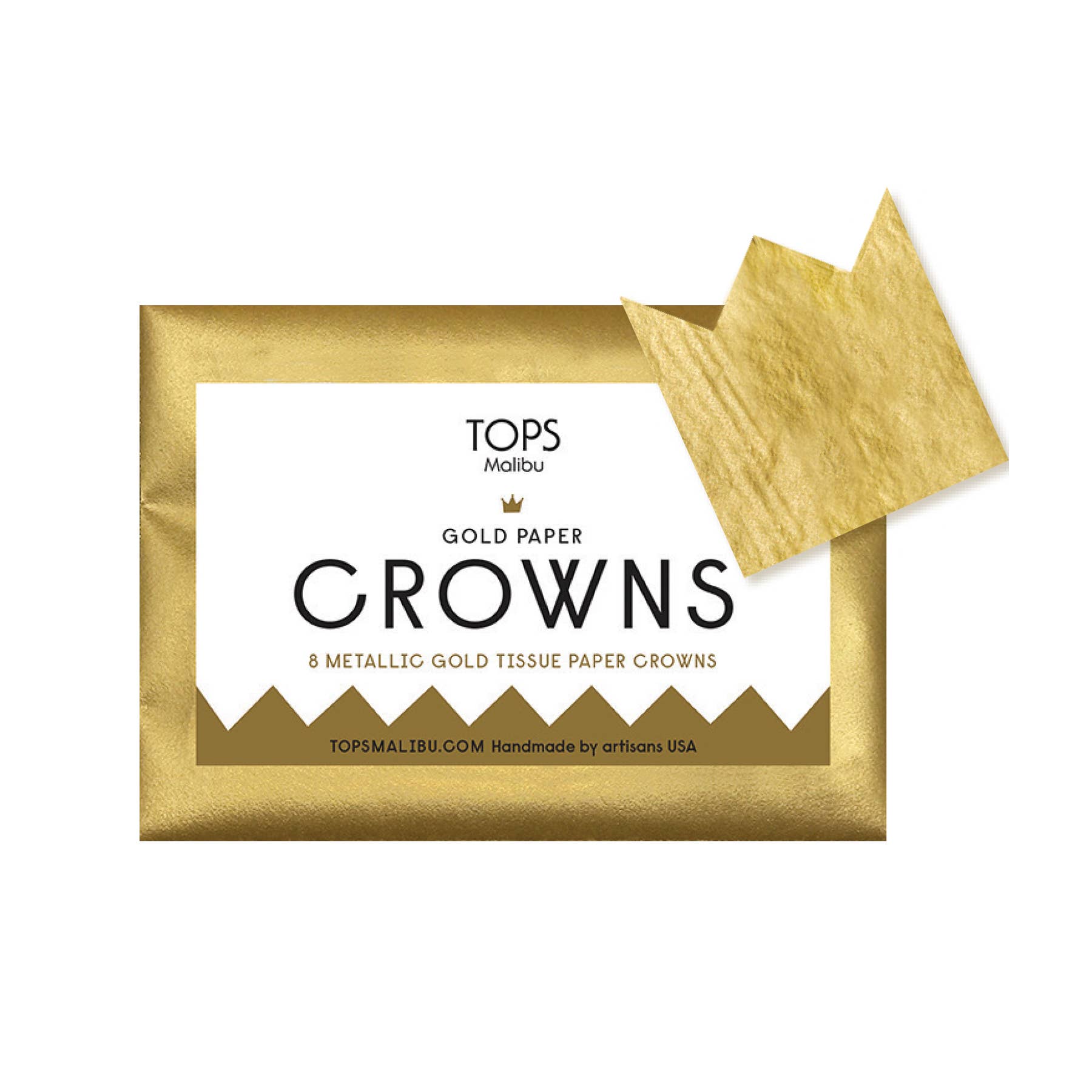 Metallic Gold Tissue Paper Crowns (8ct) - bubblegum market