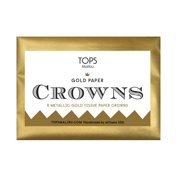 Metallic Gold Tissue Paper Crowns (8ct) - bubblegum market