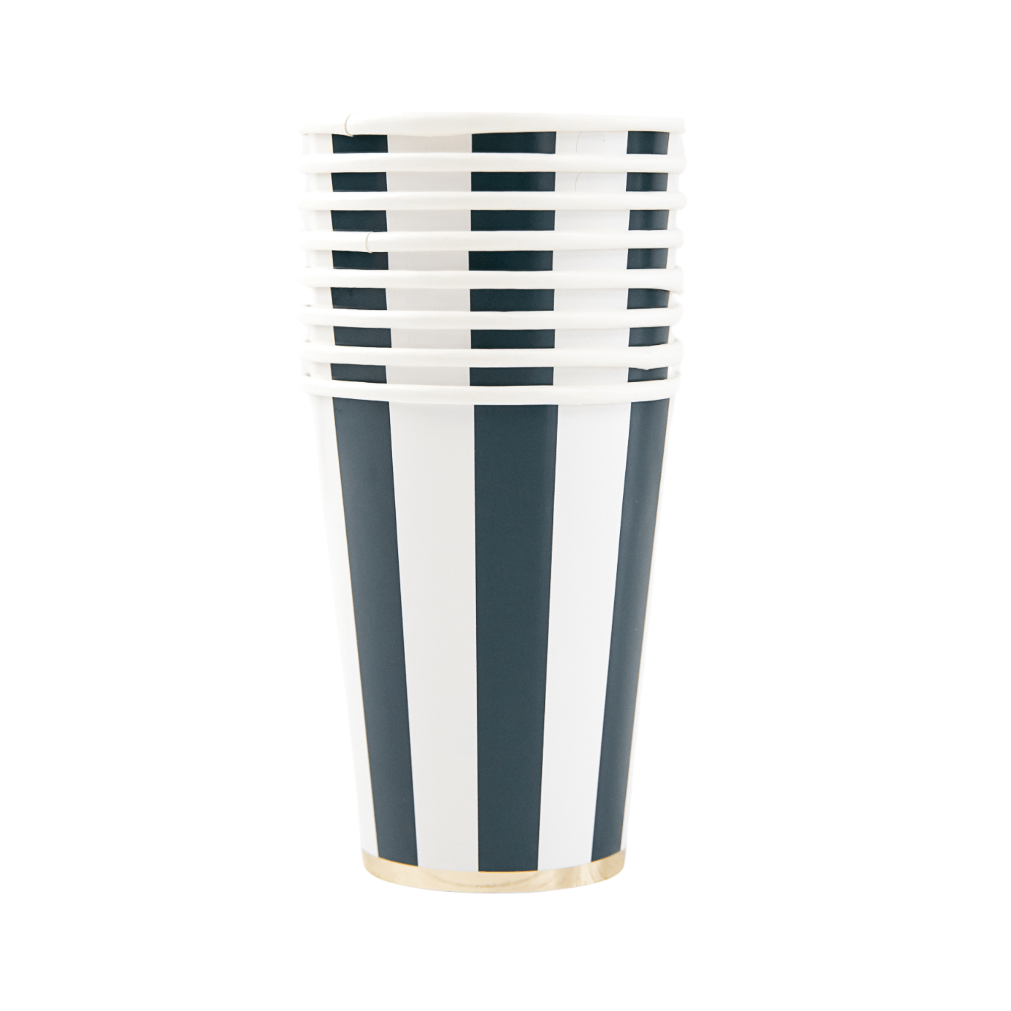 Midnight Blue Cabana Stripe Paper Party Cups - bubblegum market