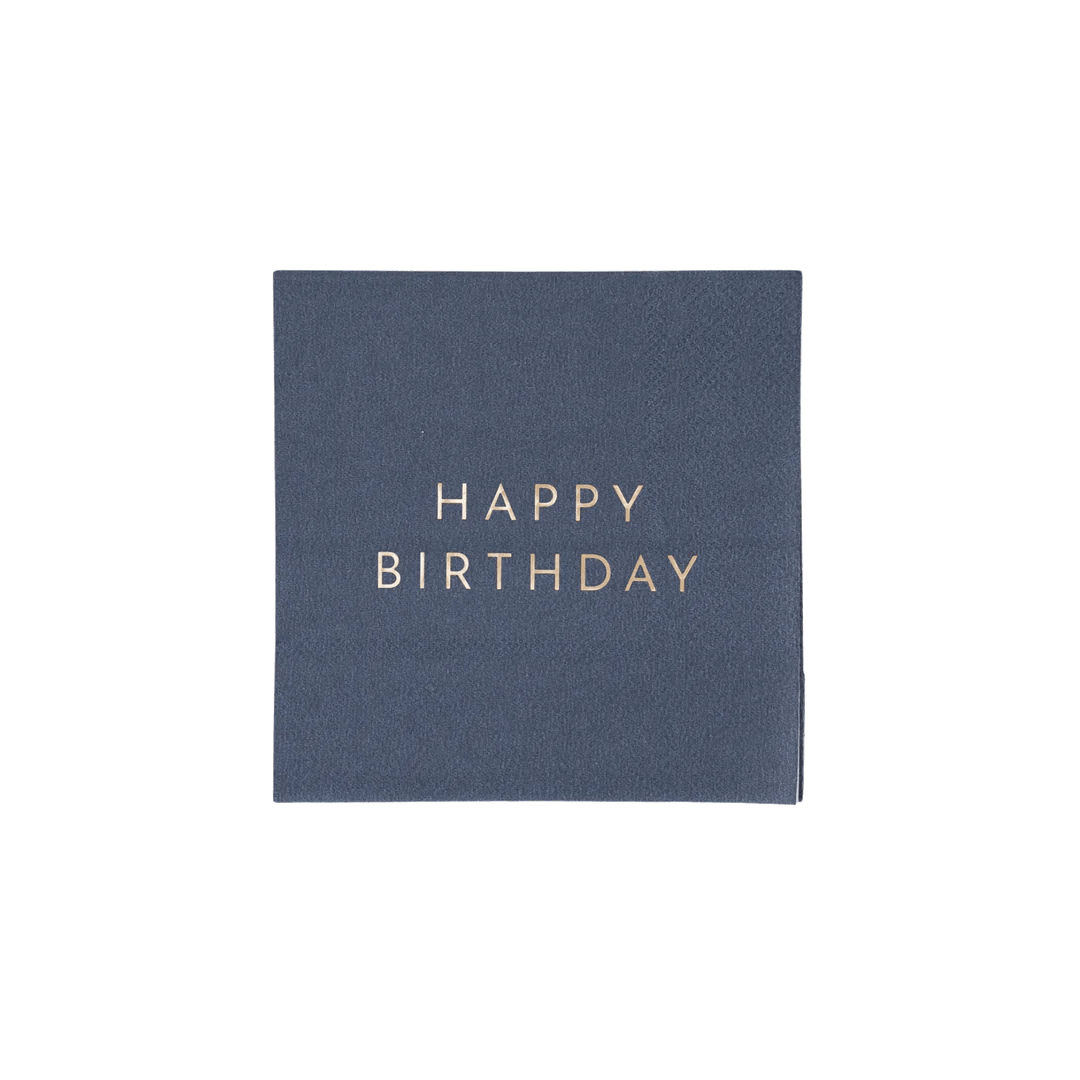 Midnight Blue Signature HAPPY BIRTHDAY Cocktail Napkins - bubblegum market