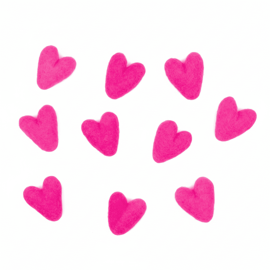 Mini Wool Felt Pocket Heart - bubblegum market