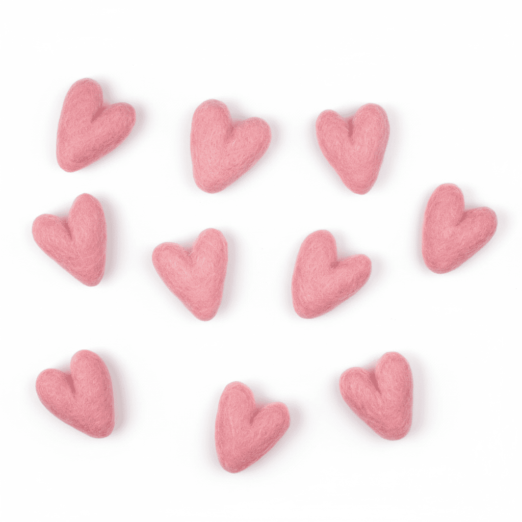 Mini Wool Felt Pocket Heart - bubblegum market