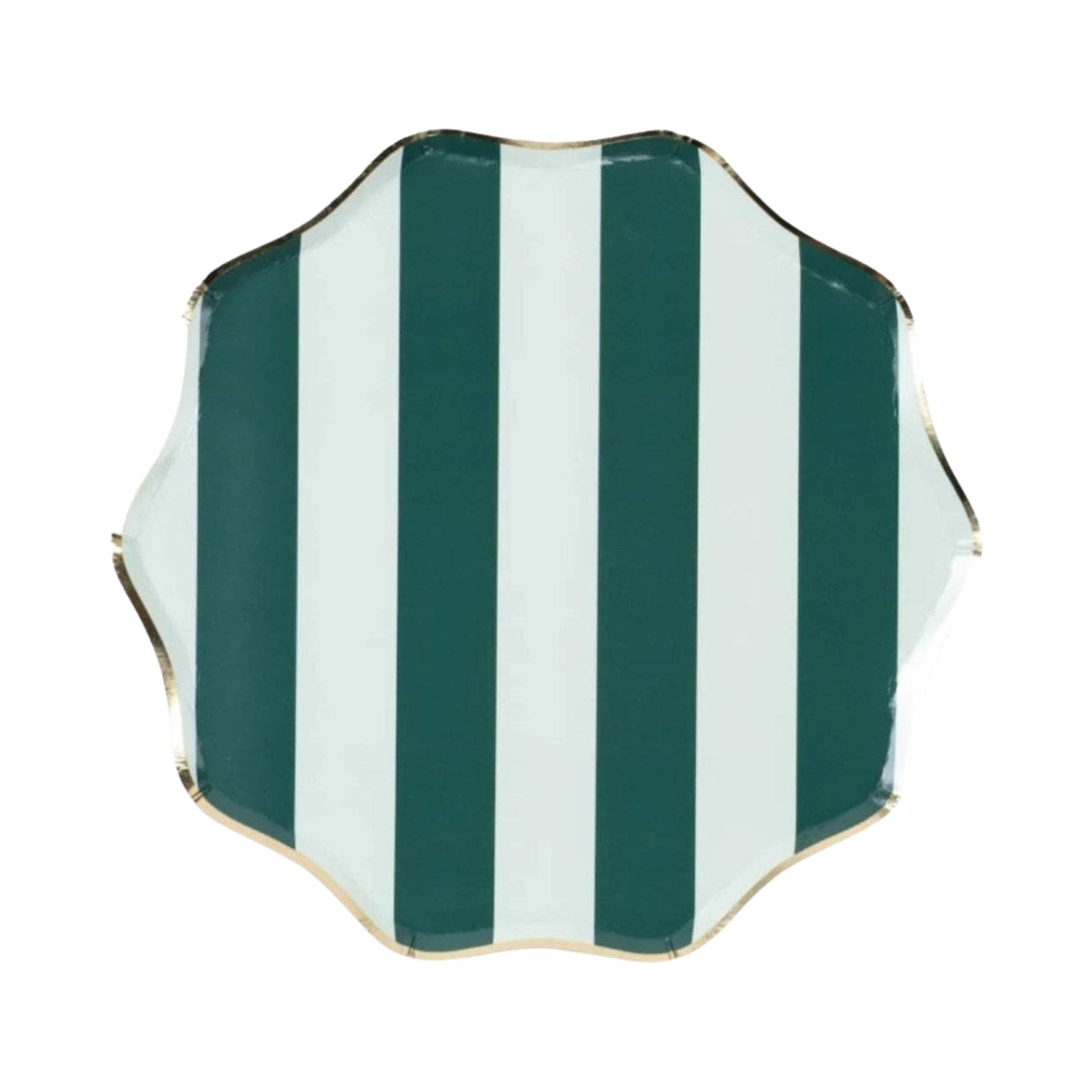 Mint & Green Holiday Stripes Paper Dessert Plates 8.5" - bubblegum market
