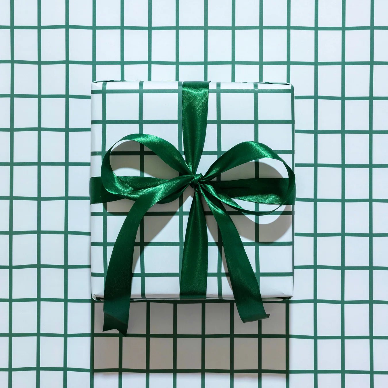 Mint Grid Holiday Wrapping Paper Sheets (Roll of 3) - bubblegum market
