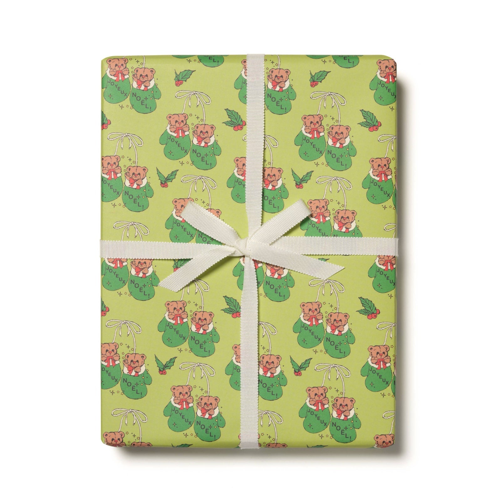 Mitten Bears Holiday Wrapping Paper Sheets (Roll of 3) - bubblegum market