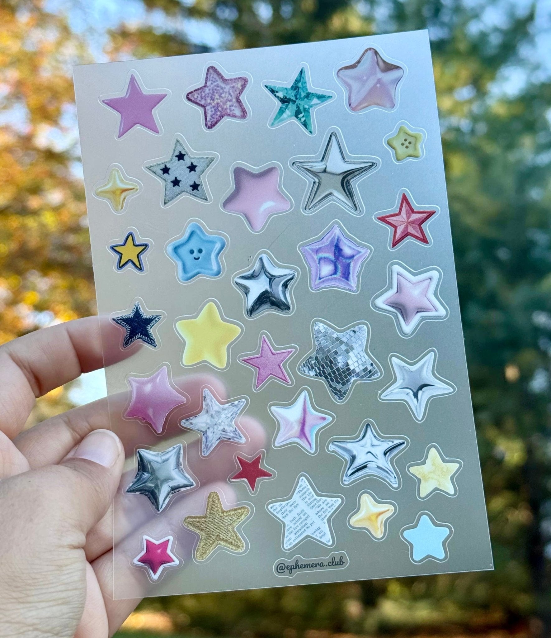 Mixed Media Stars Sticker Sheet - bubblegum market