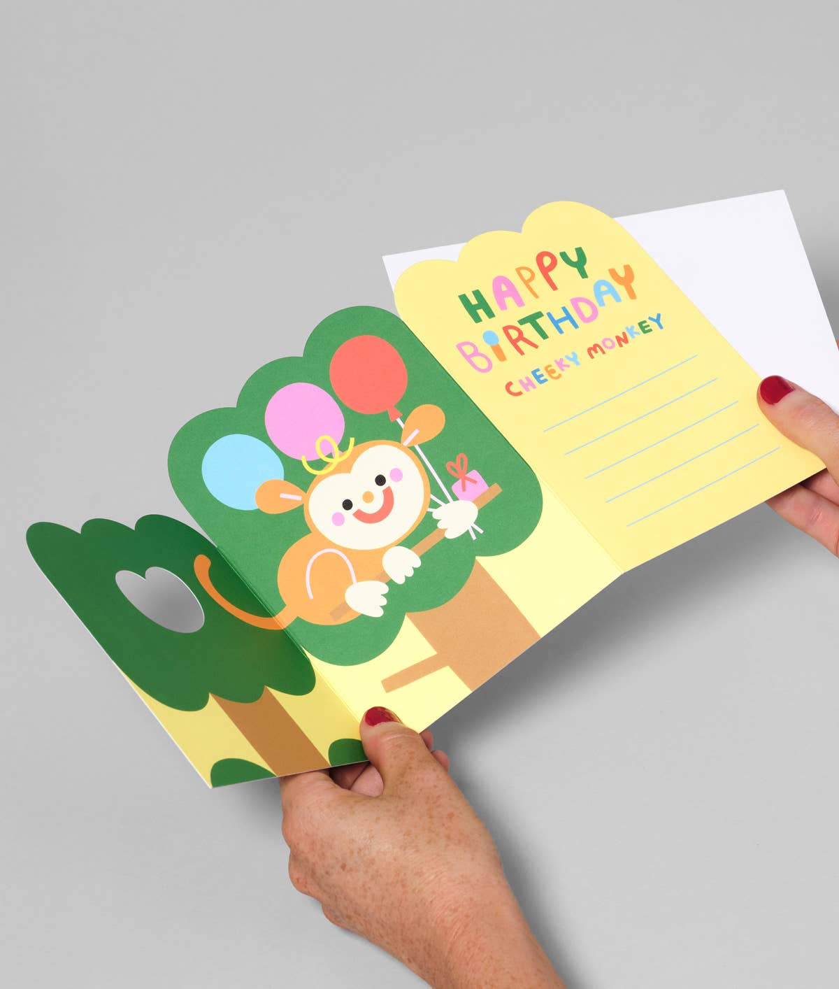 Monkey Surprise Fold Out Birthday Card - bubblegum market