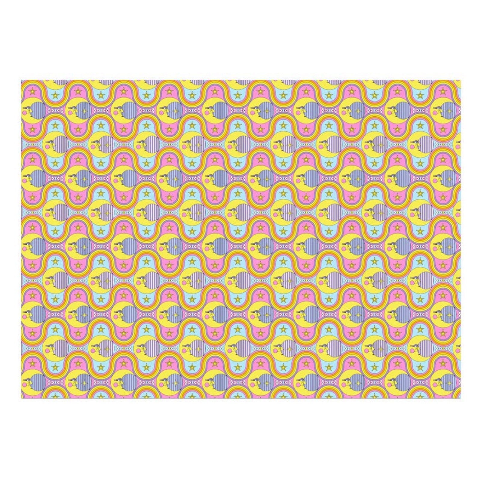 Moon and Rainbows Wrapping Paper Sheets (Roll of 3) - bubblegum market