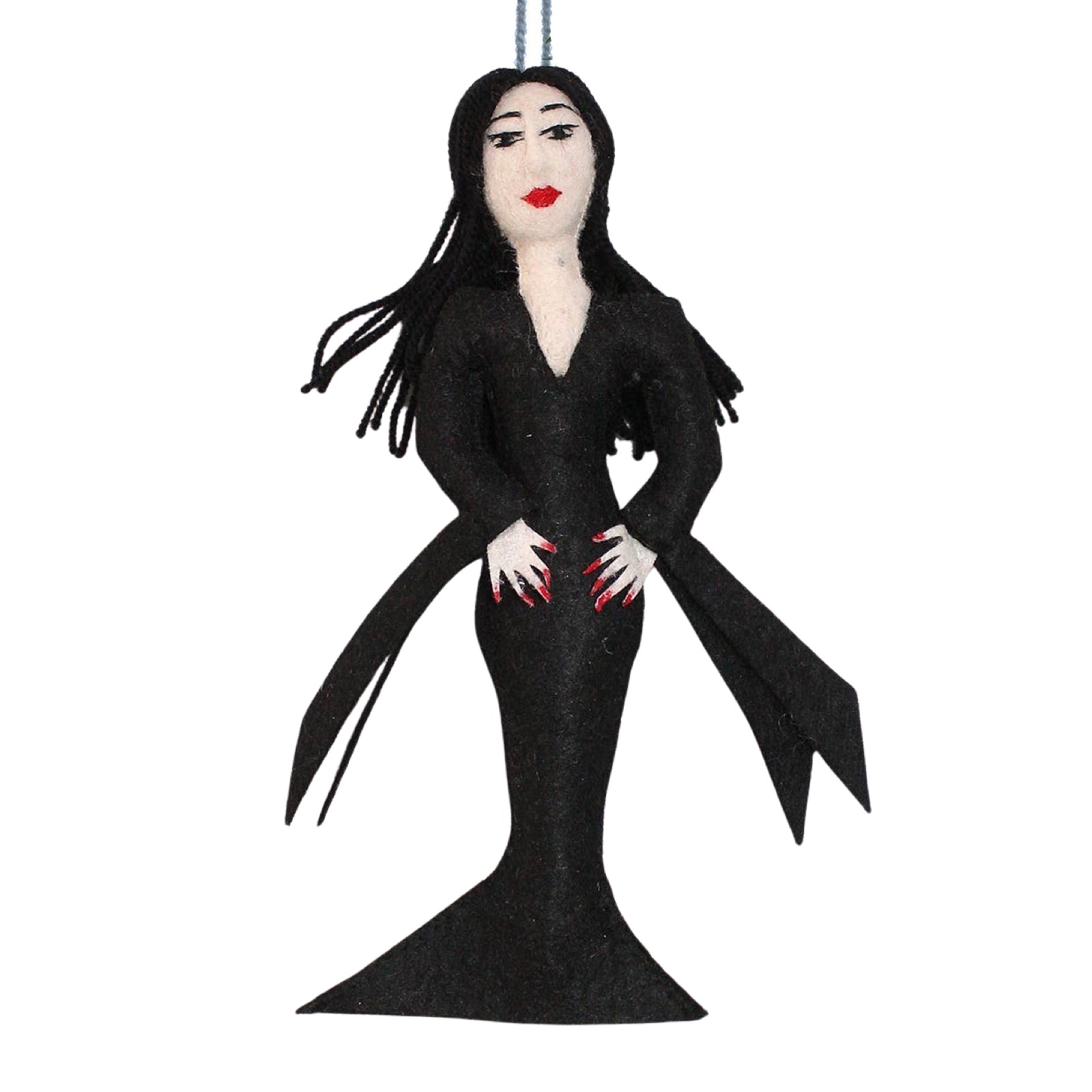 Morticia Addams Felt Ornament - bubblegum market