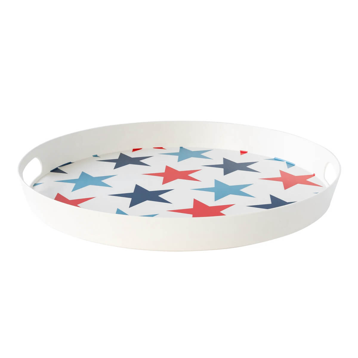 Multi Star Reusable Bamboo Round Serving Tray - bubblegum market