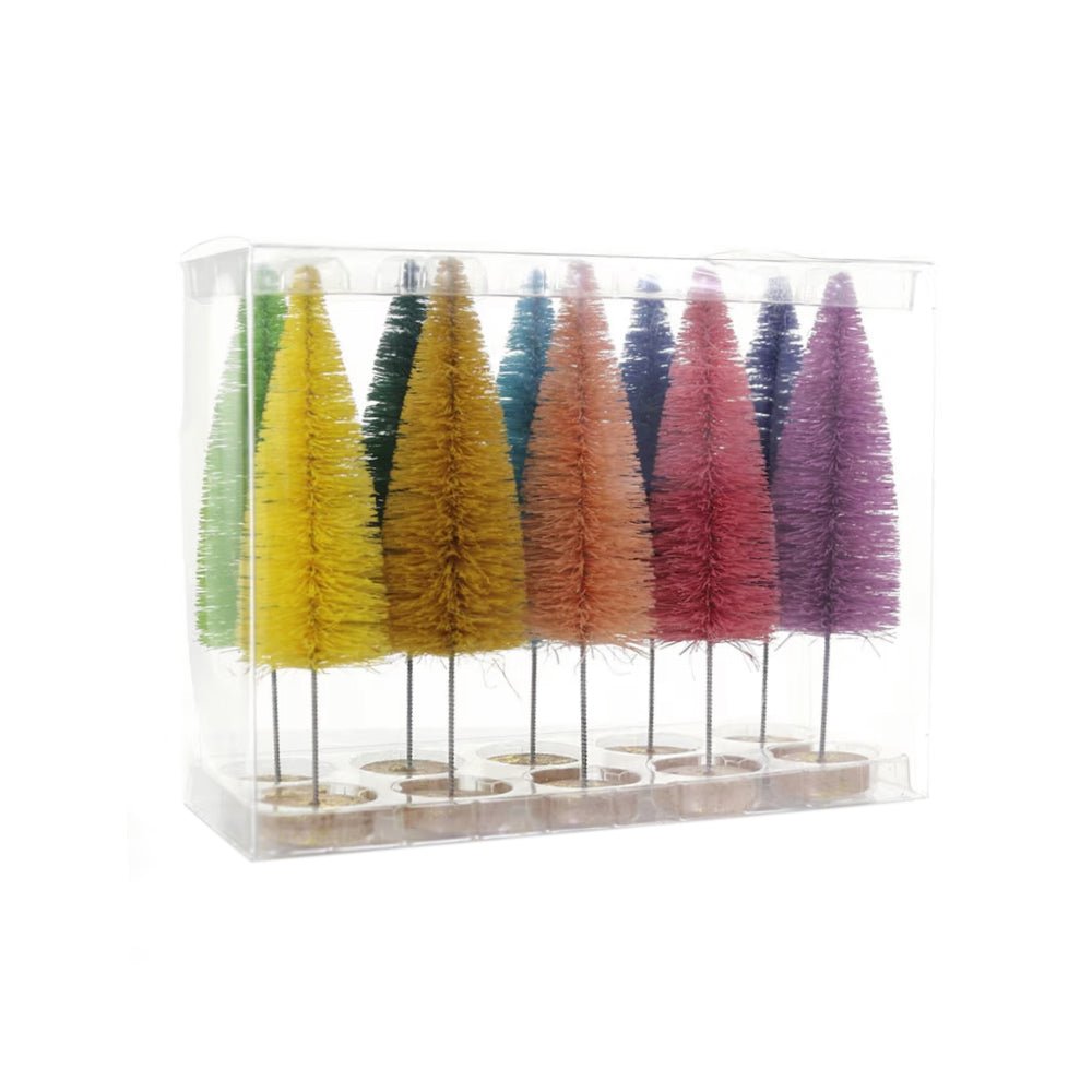 Multicolored Raised Bottle Brush Tree Set 6.5" - bubblegum market