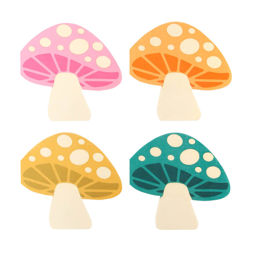 mushroom-napkins-kailo-chic-fairy-party-mustard-peach-fuchsia-pink-teal-toadstool