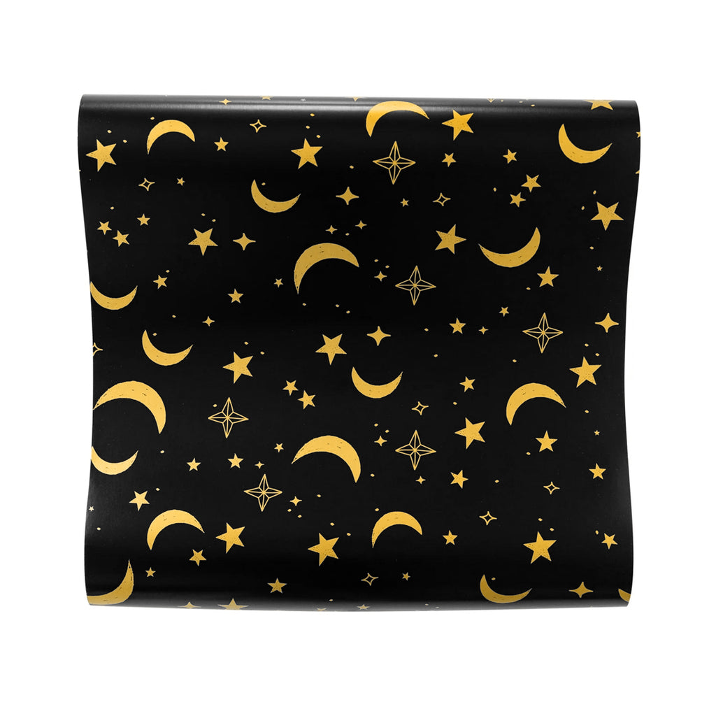 mystical-stars-black-gold-halloween-paper-table-runner-witches-wizards