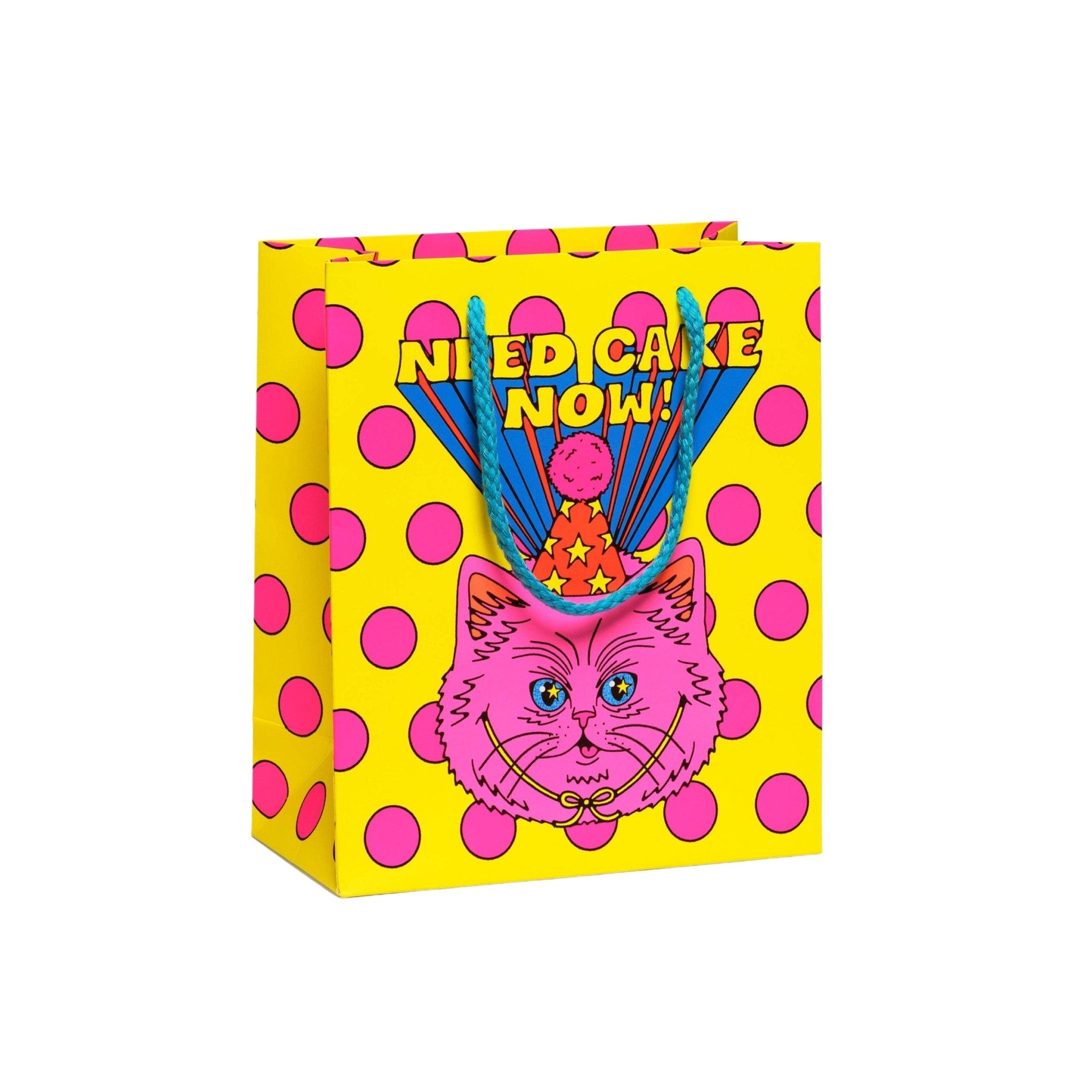 Need Cake Now Medium Gift Bag - bubblegum market