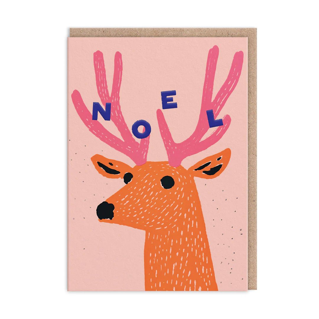 Noel Reindeer Holiday Greeting Card - bubblegum market