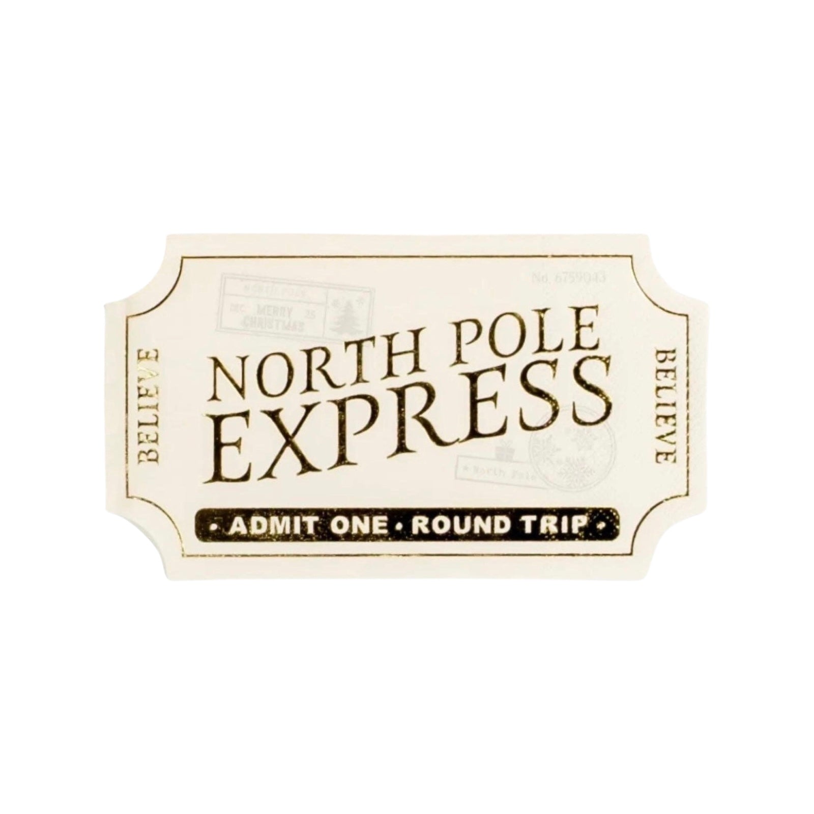 North Pole Express Ticket Napkins - bubblegum market