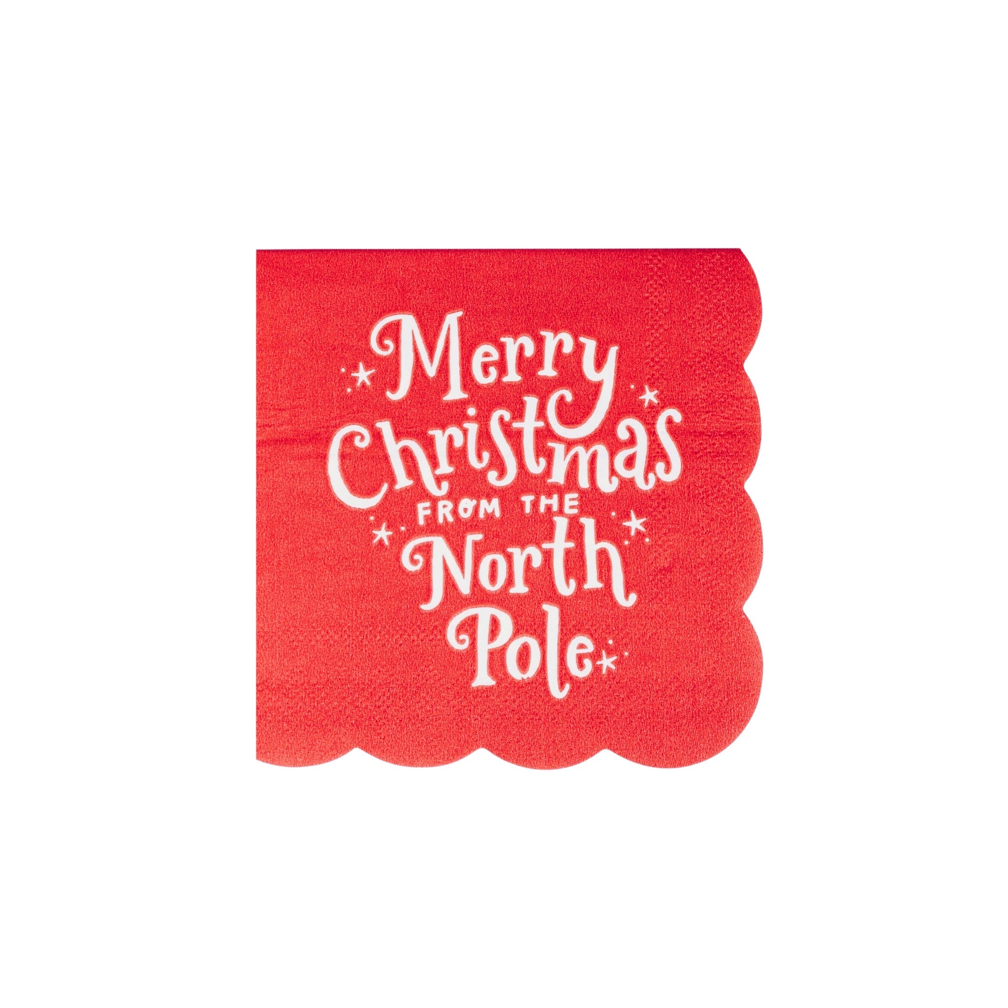 North Pole Merry Christmas Cocktail Napkins - bubblegum market