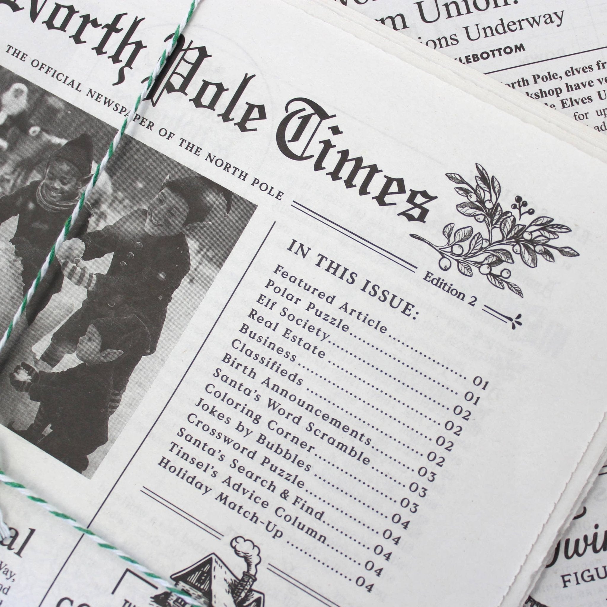 North Pole Times Newspaper Gift Wrap + Activity Sheets (Second Edition) - bubblegum market