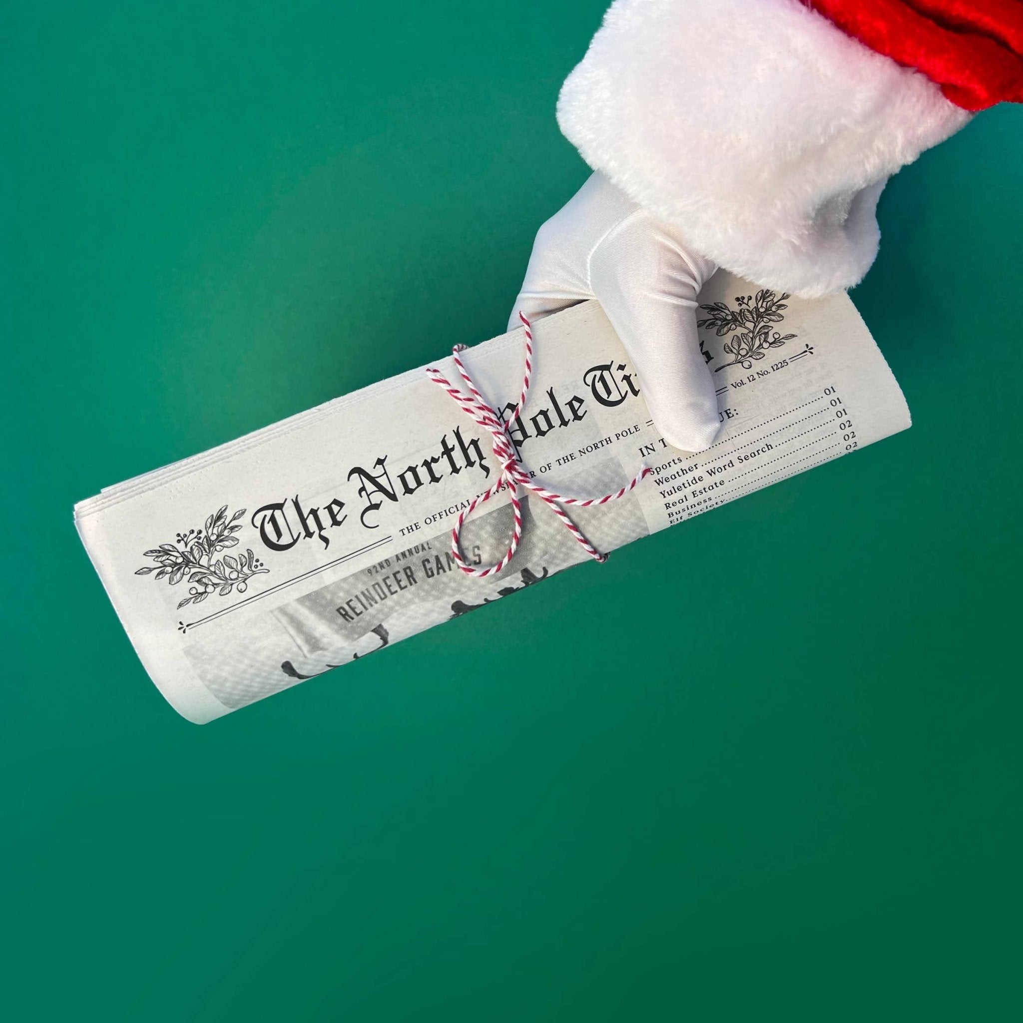 North Pole Times Newspaper Holiday Gift Wrap + Activity Sheets - bubblegum market