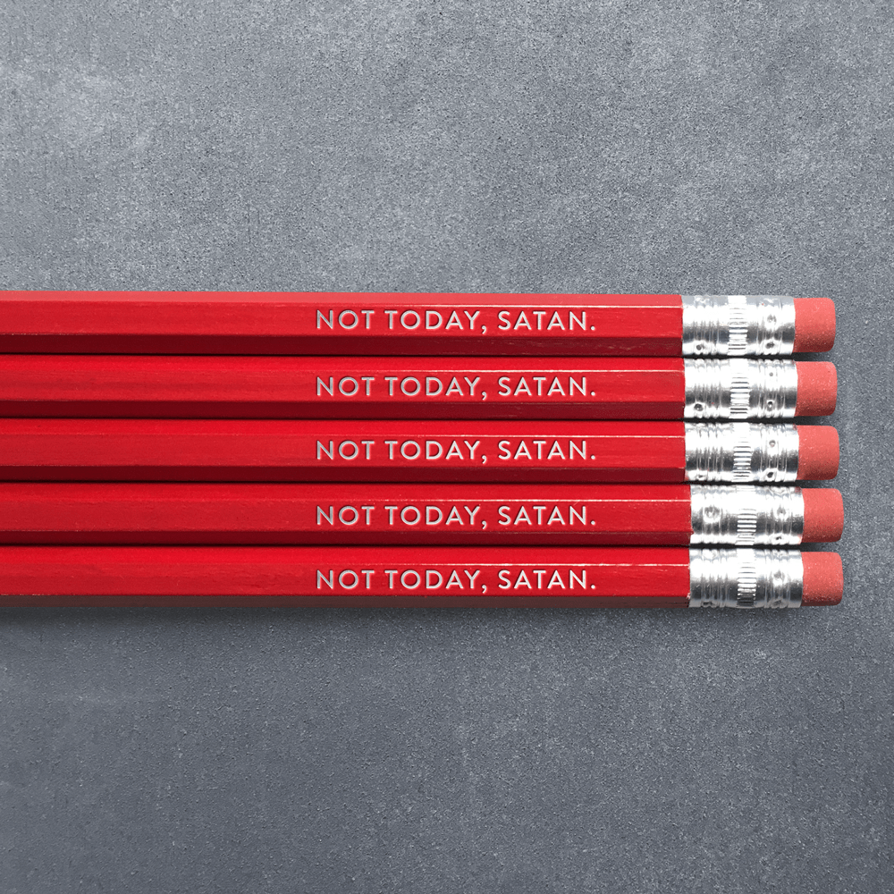 NOT TODAY, SATAN Red Pencil Pack - bubblegum market