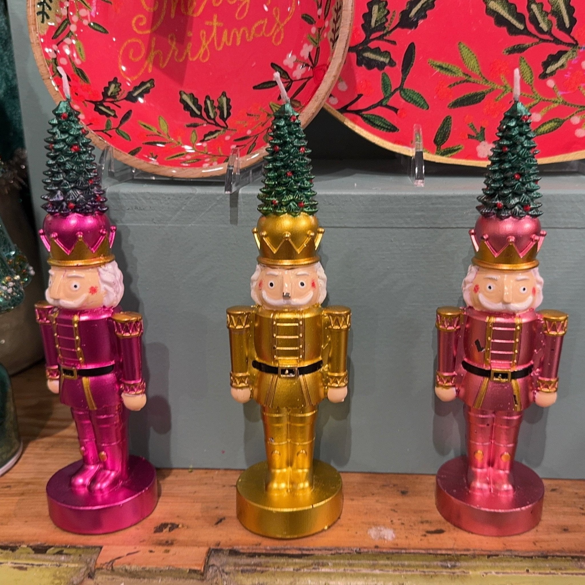 Nutcracker with Tree Candle 8" - bubblegum market