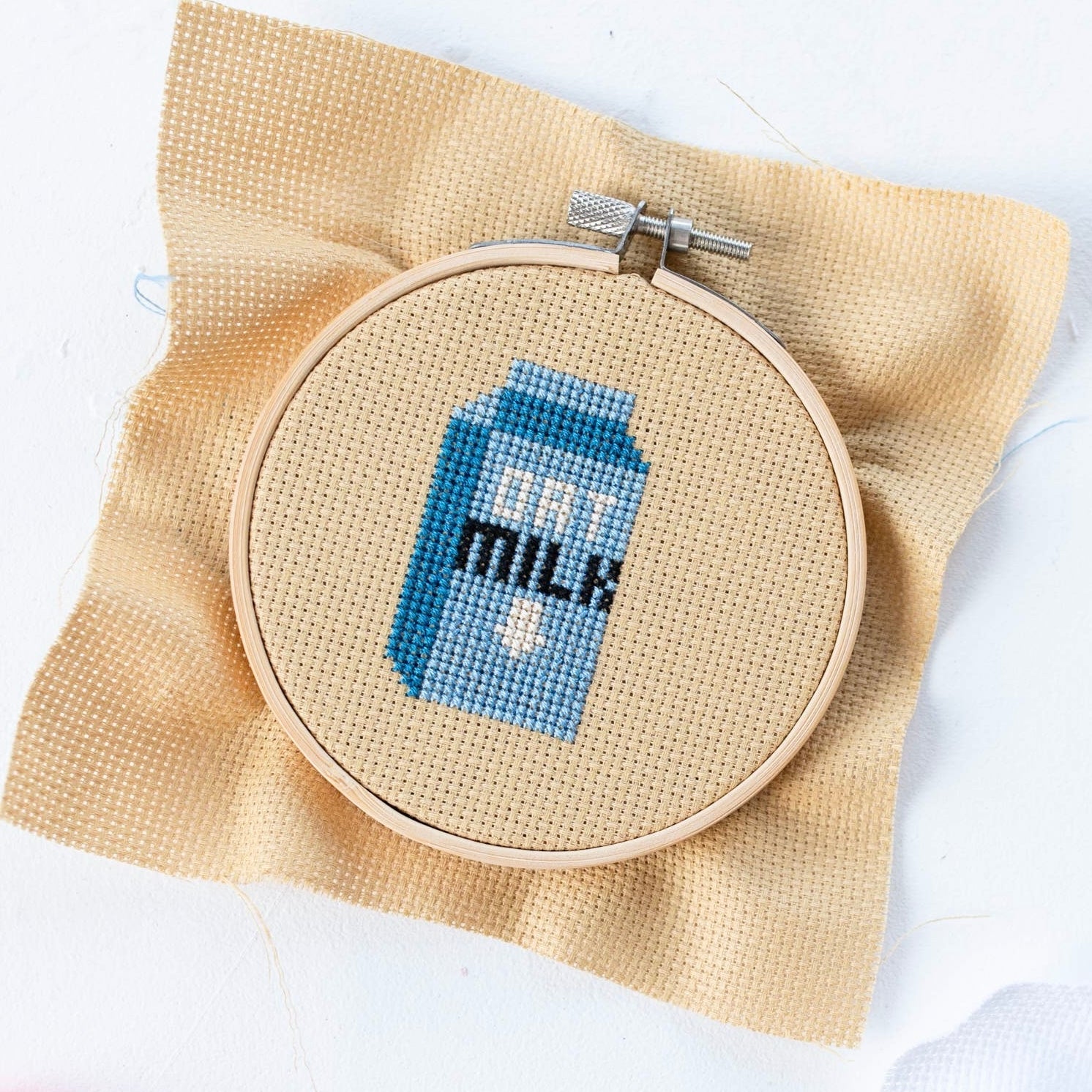Oat Milk Cross Stitch Kit - bubblegum market