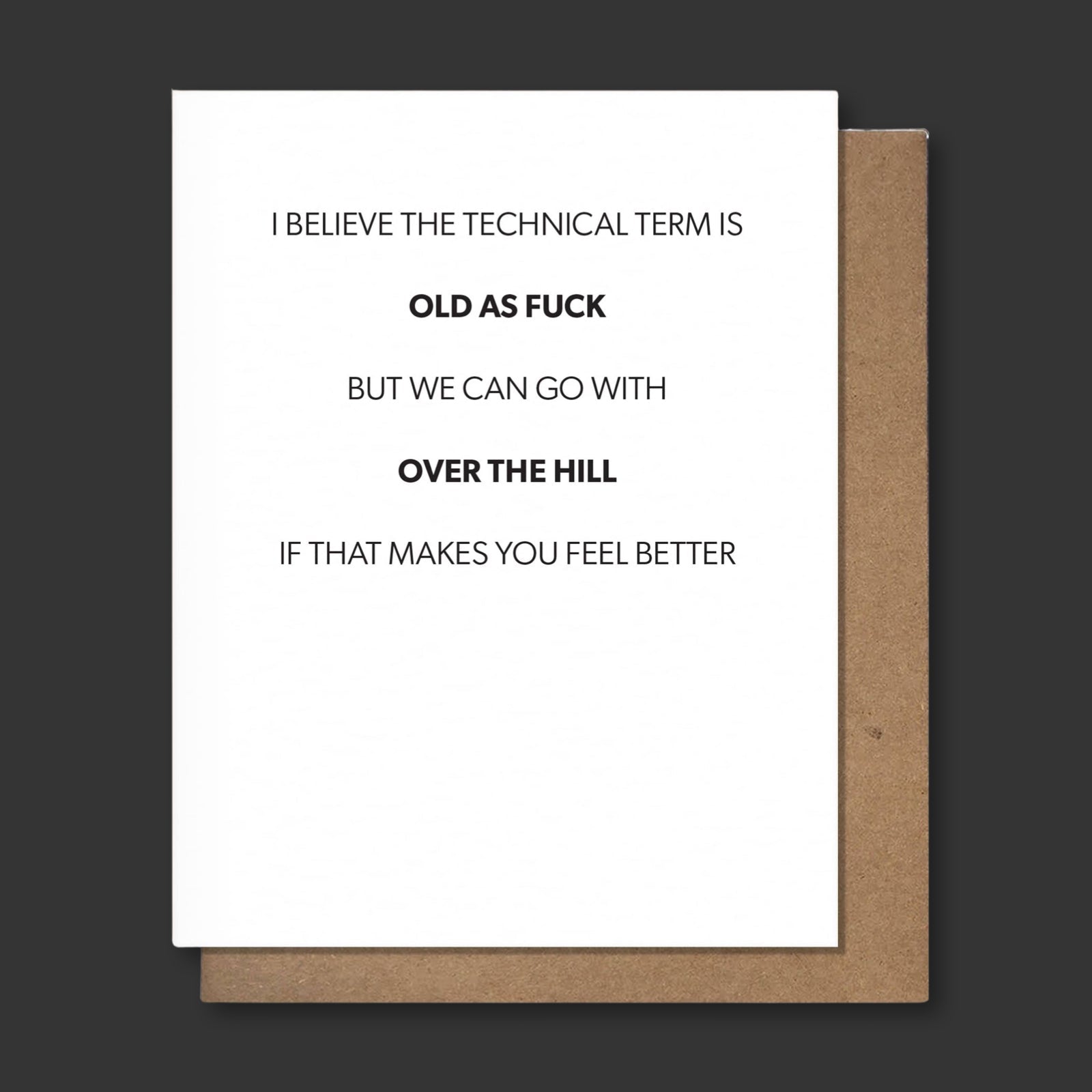 OLD AF Letterpress Birthday Card - bubblegum market