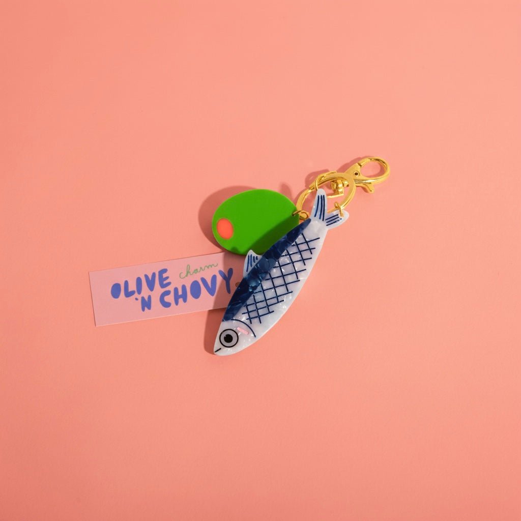 OLIVE N CHOVY Bag Charm - bubblegum market