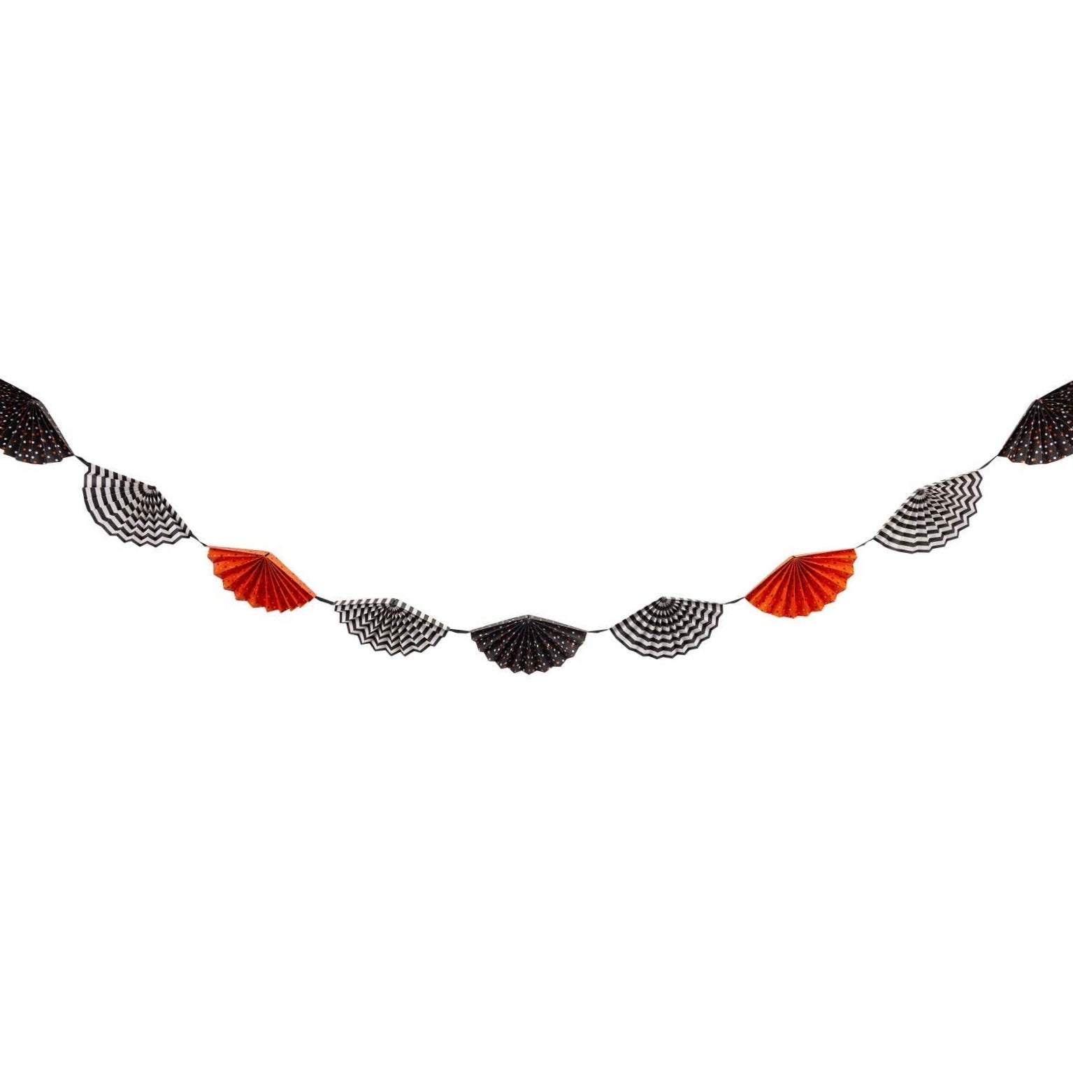 Orange & Black Accordion Fan Bunting Banner - bubblegum market