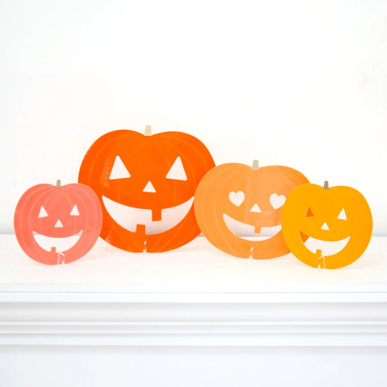 Orange / Coral Acrylic Jack O'Lantern Pumpkin Set - bubblegum market