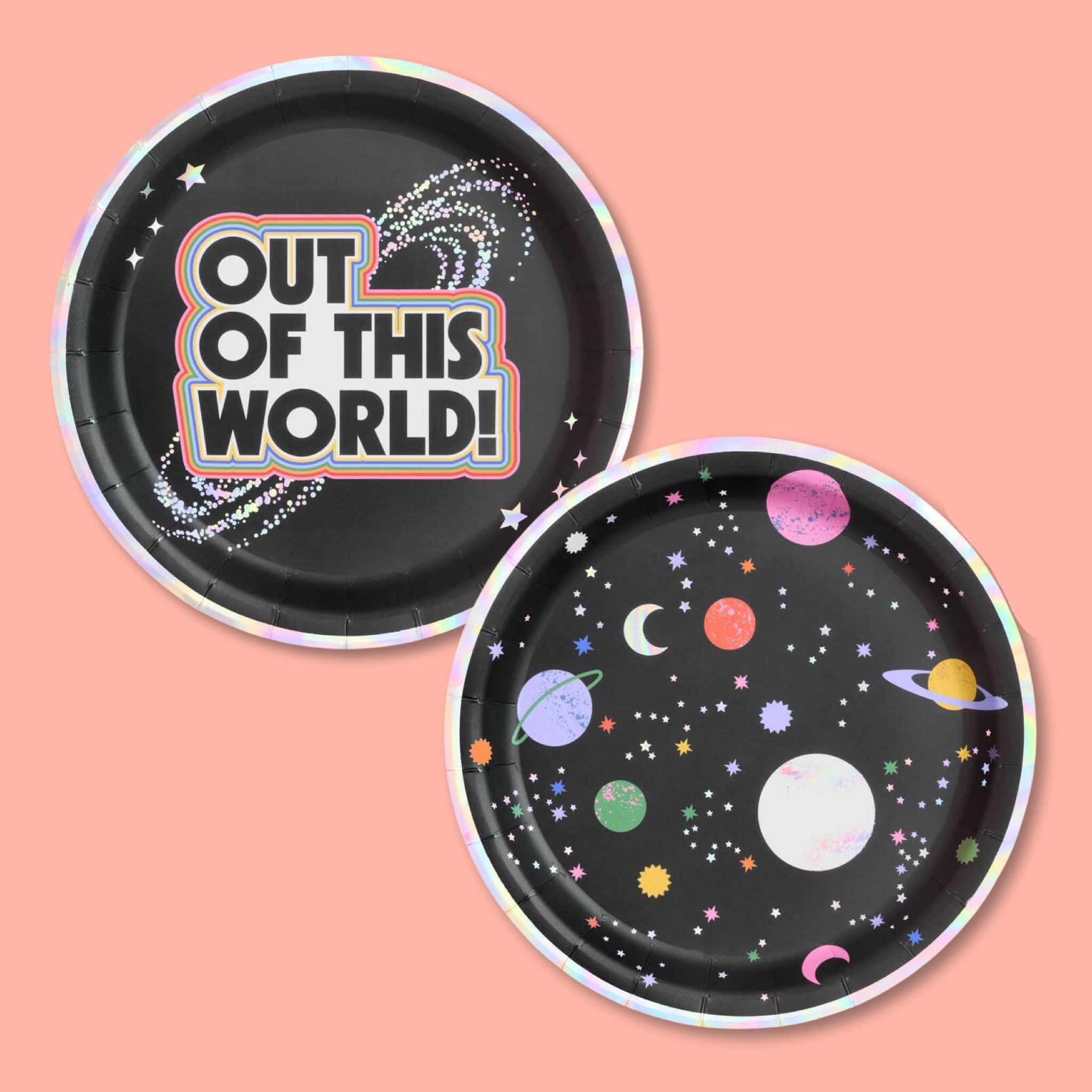 Out of This World Paper Plates 9" (24pc) - bubblegum market