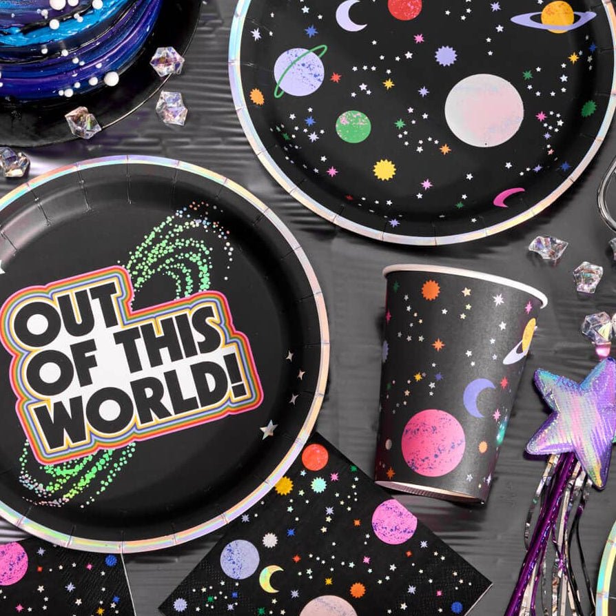 Out of This World Paper Plates 9" (24pc) - bubblegum market