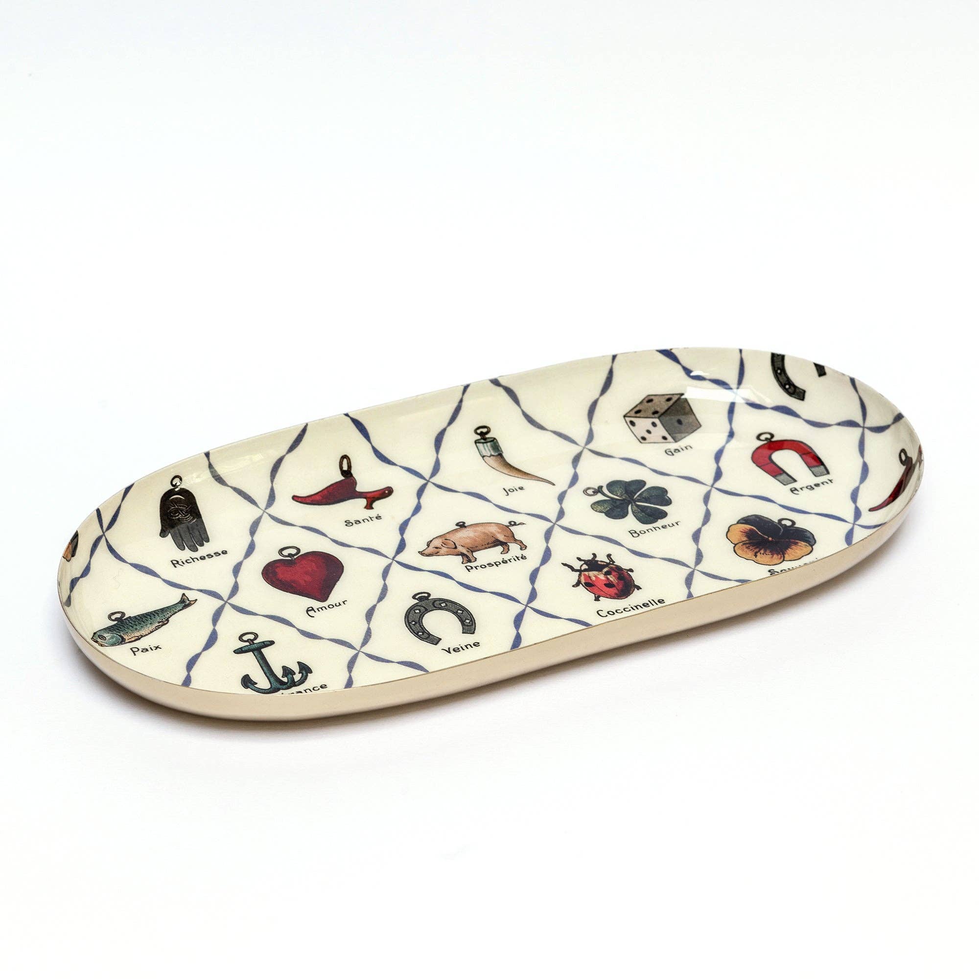 Oval Charms Enamel Tray - bubblegum market