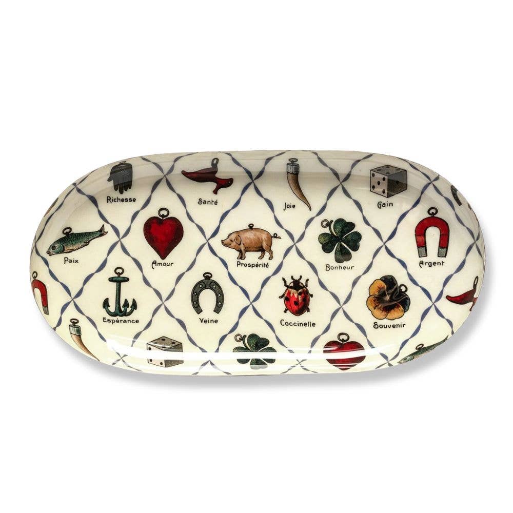 Oval Charms Enamel Tray - bubblegum market