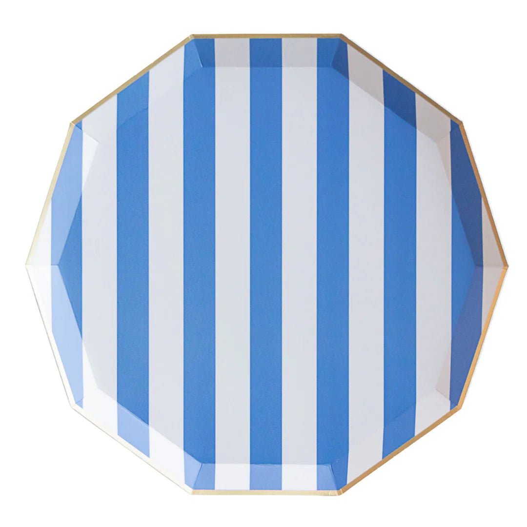 Palisades Blue Signature Cabana Stripe Plates 10.75" - bubblegum market