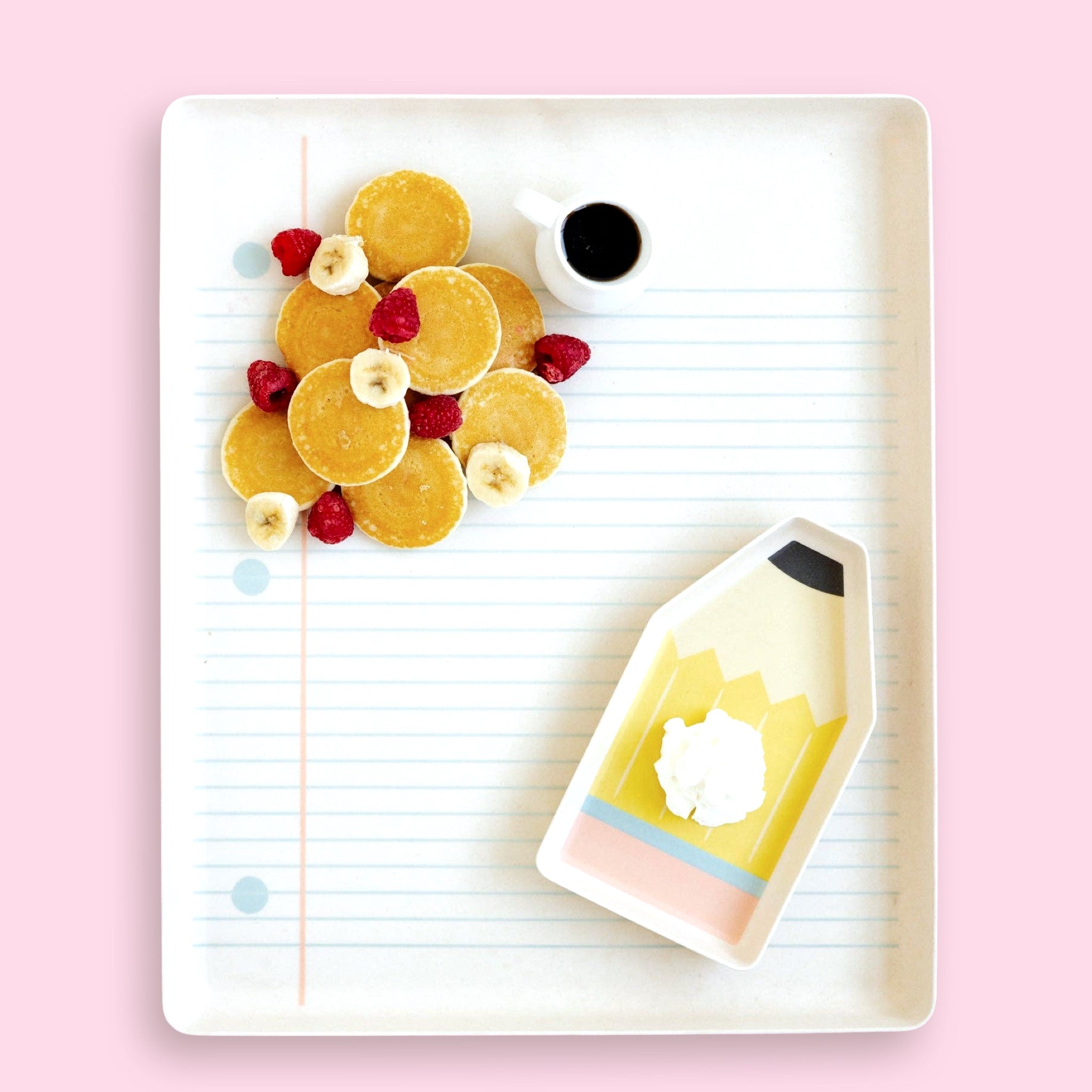 Paper & Pencil Bamboo Tray Set - bubblegum market