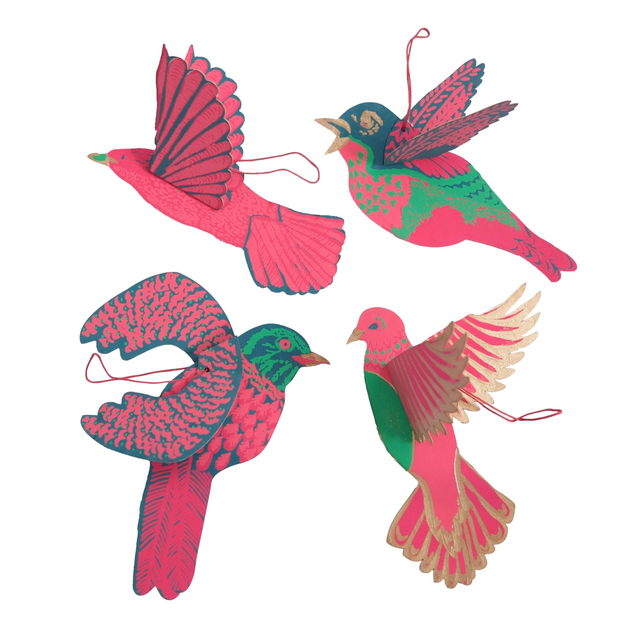 Party Birds Paper Ornaments - bubblegum market