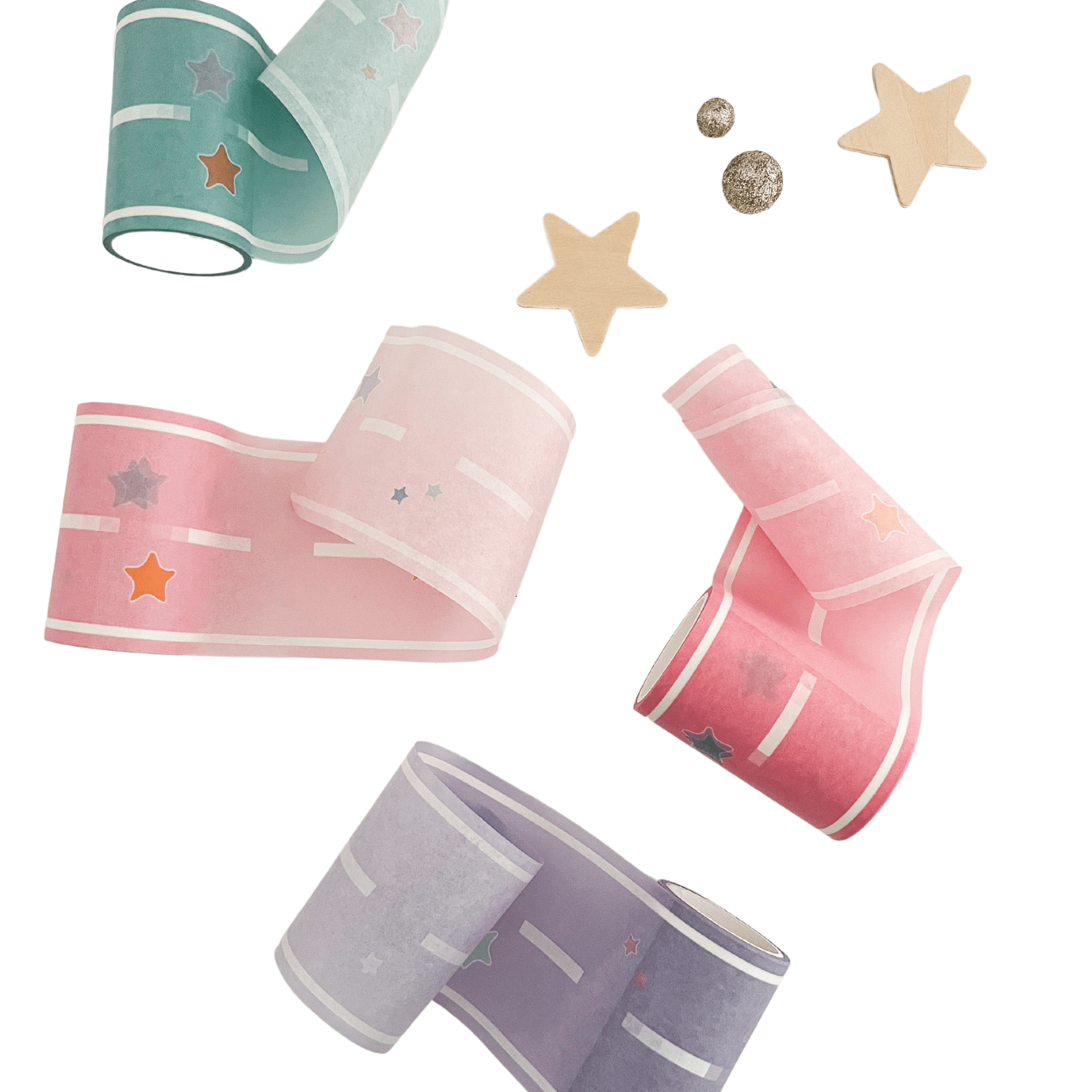 Pastel Colored Play Road Tape (Set of 4 Rolls) - bubblegum market