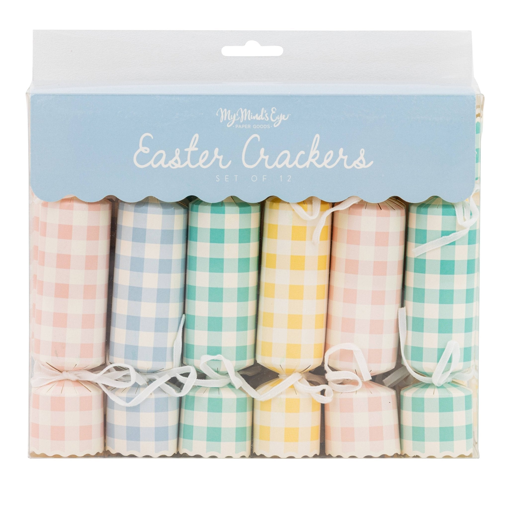 Pastel Gingham Party Crackers - bubblegum market