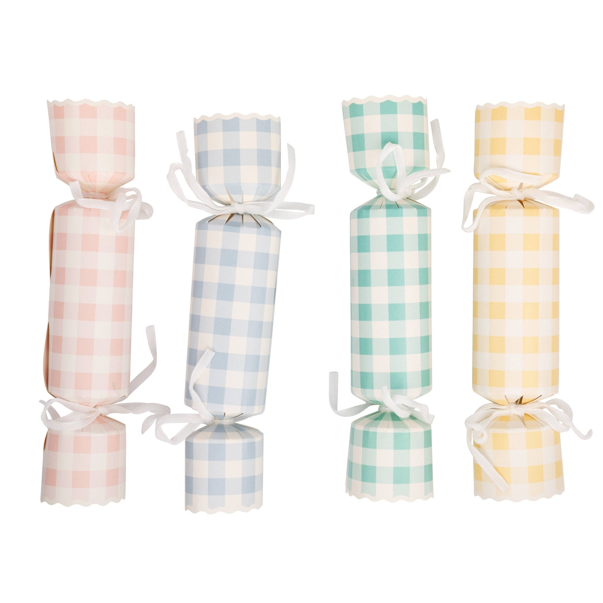 Pastel Gingham Party Crackers - bubblegum market