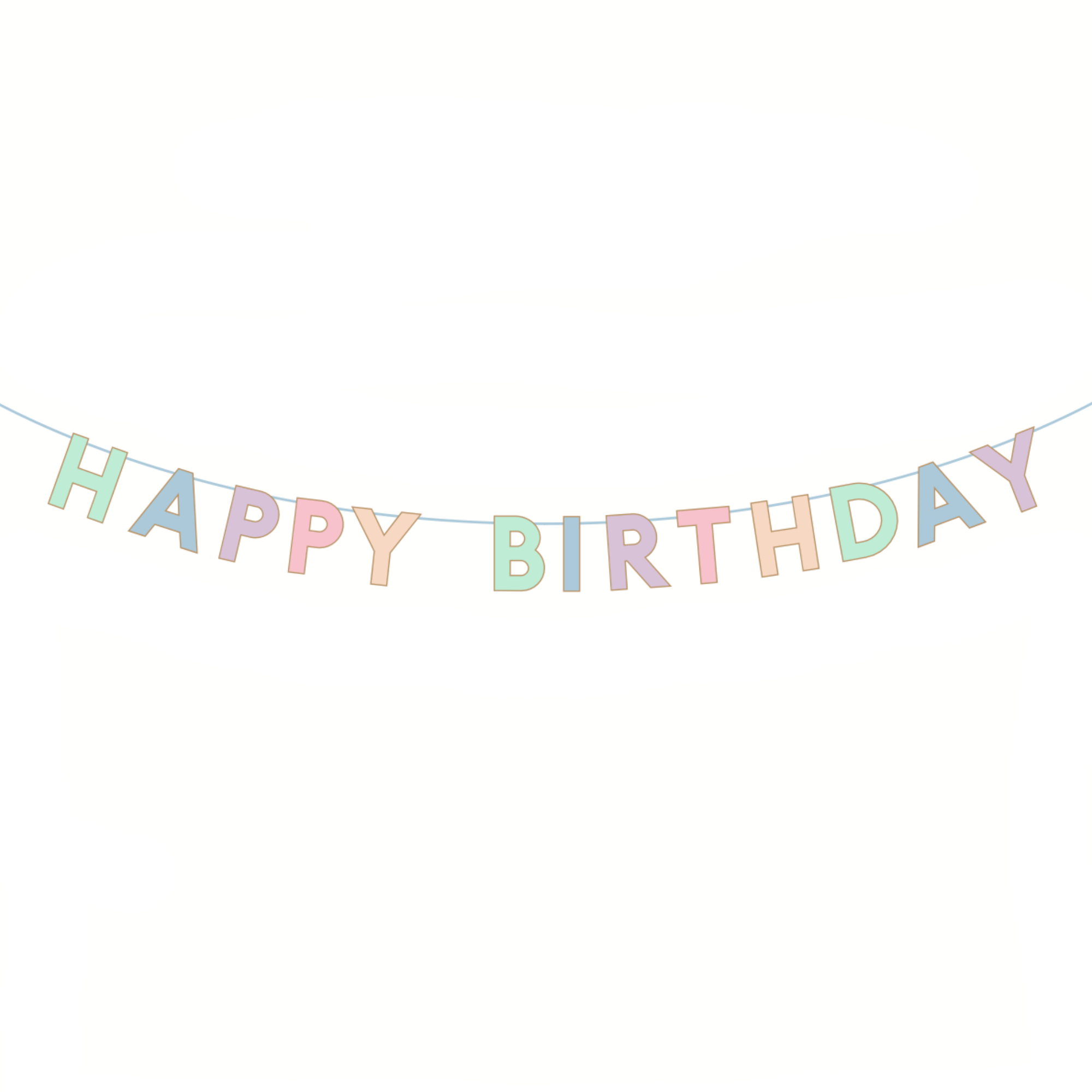 PASTEL HAPPY BIRTHDAY SIGNATURE BANNER - bubblegum market