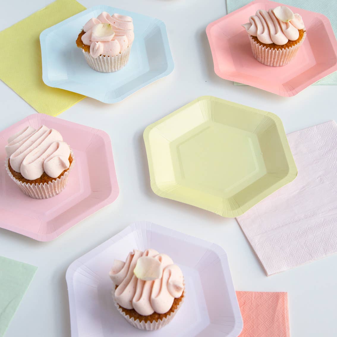 Pastel Hexagonal Party Plates 7.5" - bubblegum market