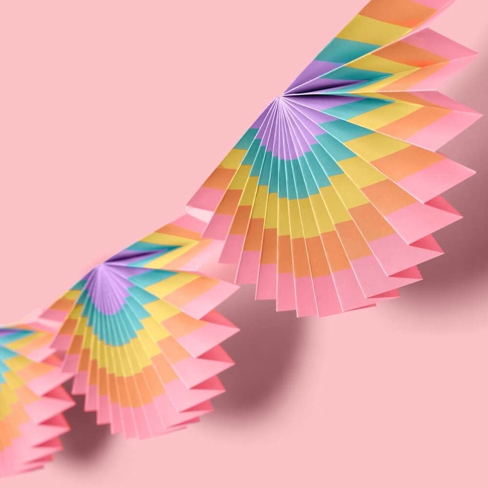 Pastel Rainbow 3D Fan Garland - bubblegum market