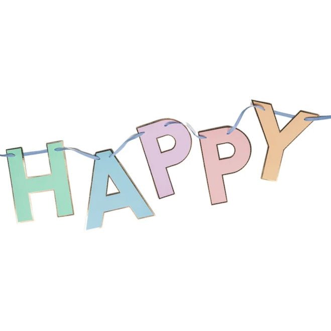 Pastel Signature HAPPY BIRTHDAY Banner - bubblegum market