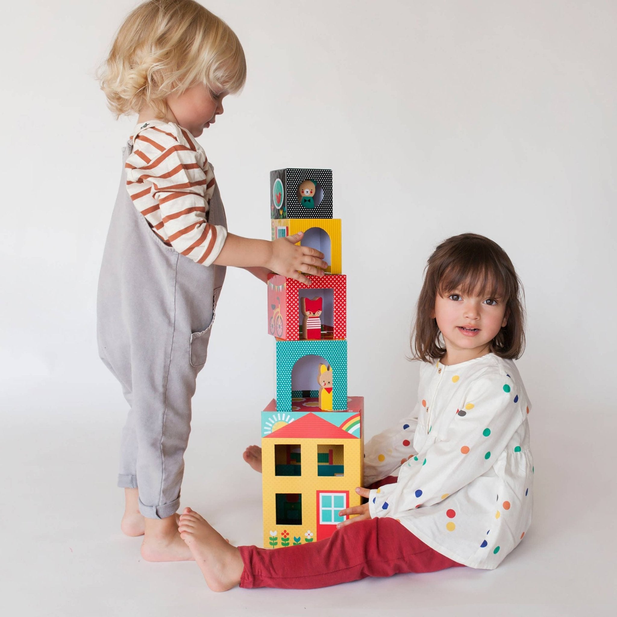 Peek - A - Boo House Stacking Blocks Play Set - bubblegum market