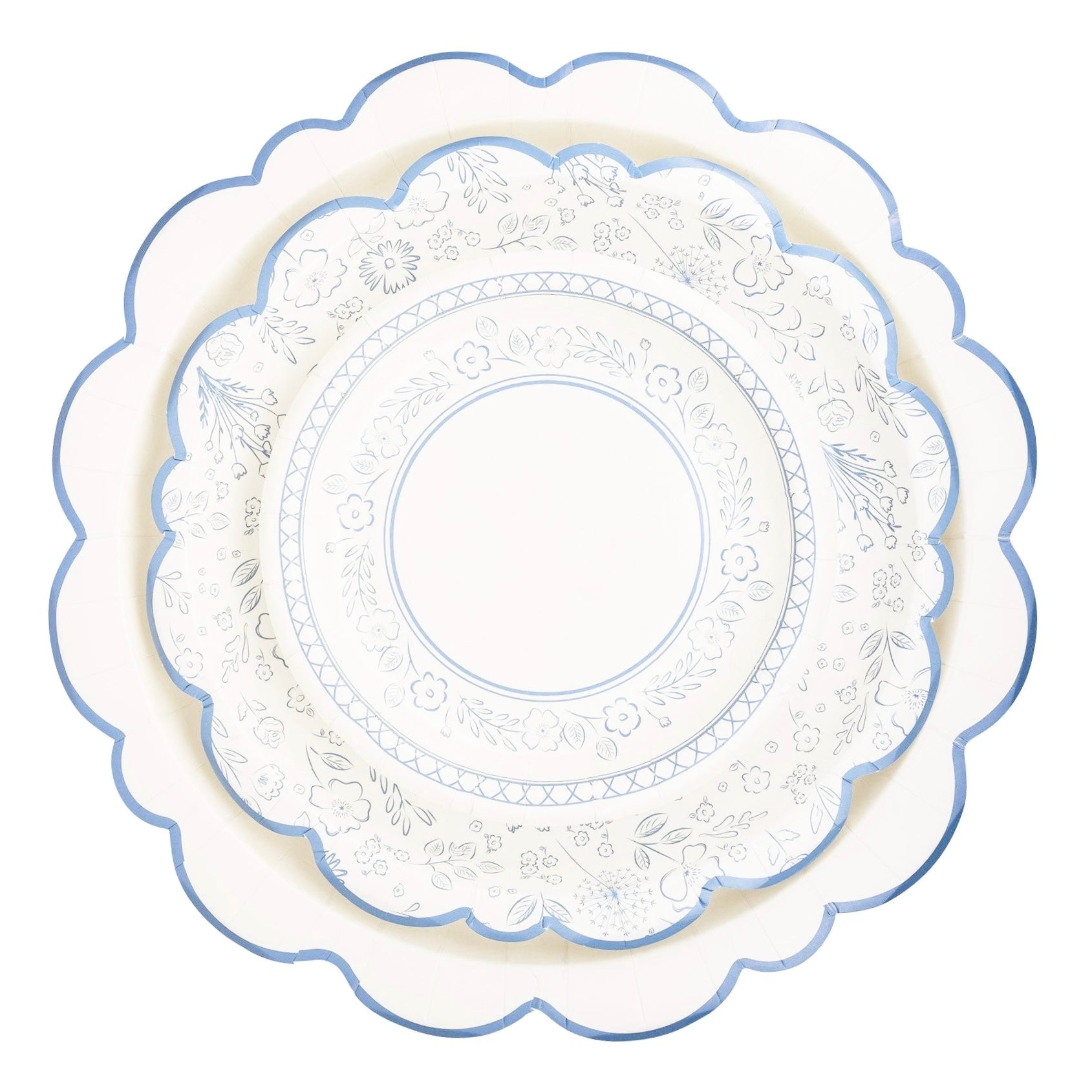 Pembroke Blue Floral Border Dessert Plates 7" - bubblegum market